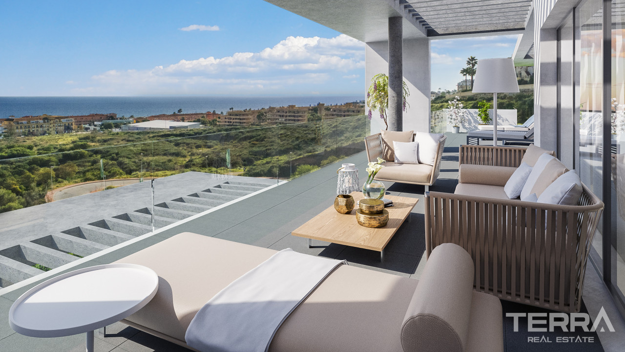 Mijas Costa del Sol'da Deniz Manzaralı Golf Daireleri - 112415