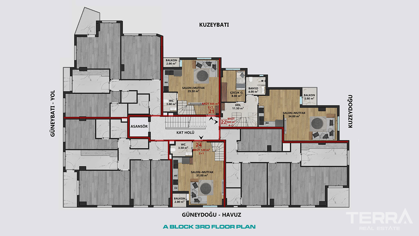 Apartments for Sale in central Antalya, Muratpaşa, Turkey - 113226