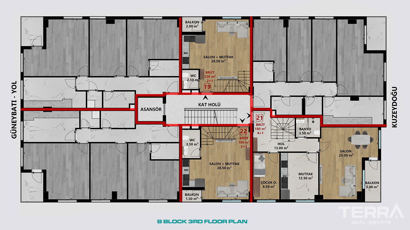 Apartments for Sale in central Antalya, Muratpaşa, Turkey - 113227