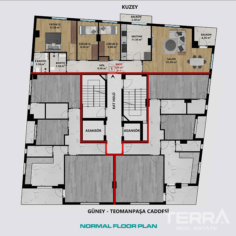 Lejligheder til salg i Antalya centrum, Muratpaşa, Tyrkiet - 113246