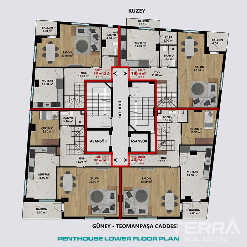 Lejligheder til salg i Antalya centrum, Muratpaşa, Tyrkiet - 113245