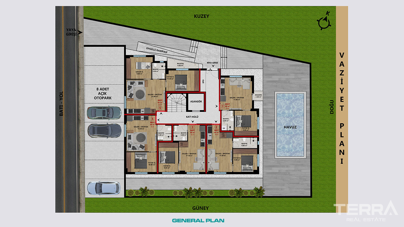 Apartments with Pool for Sale in central Antalya, Turkey - 113266