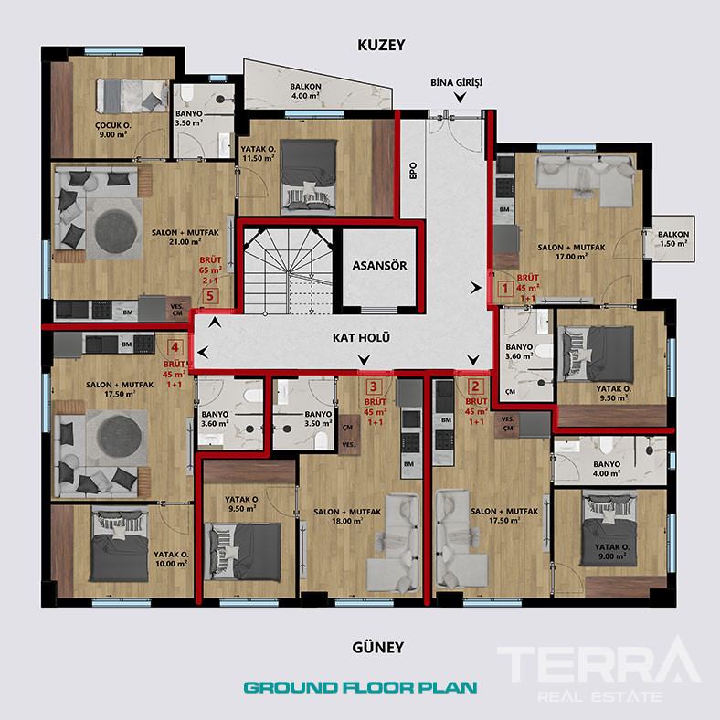 Apartments with Pool for Sale in central Antalya, Turkey - 113267