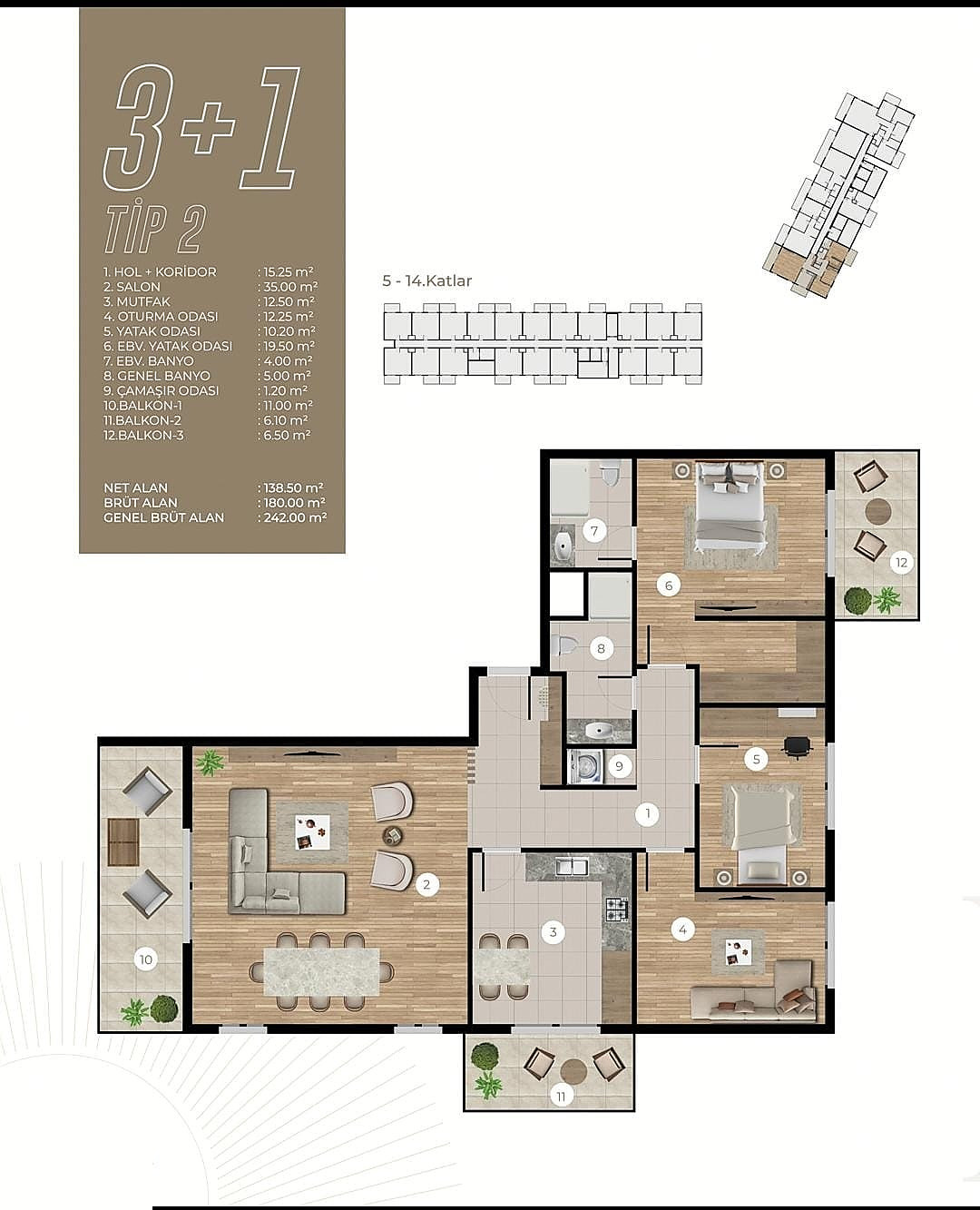 Appartements à vendre à Bornova, İzmir, Turquie - 113610