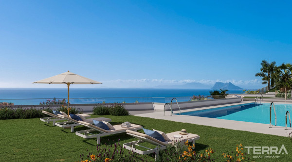 Manilva, Costa del Sol'da Deniz Manzaralı Yarı Müstakil Villalar