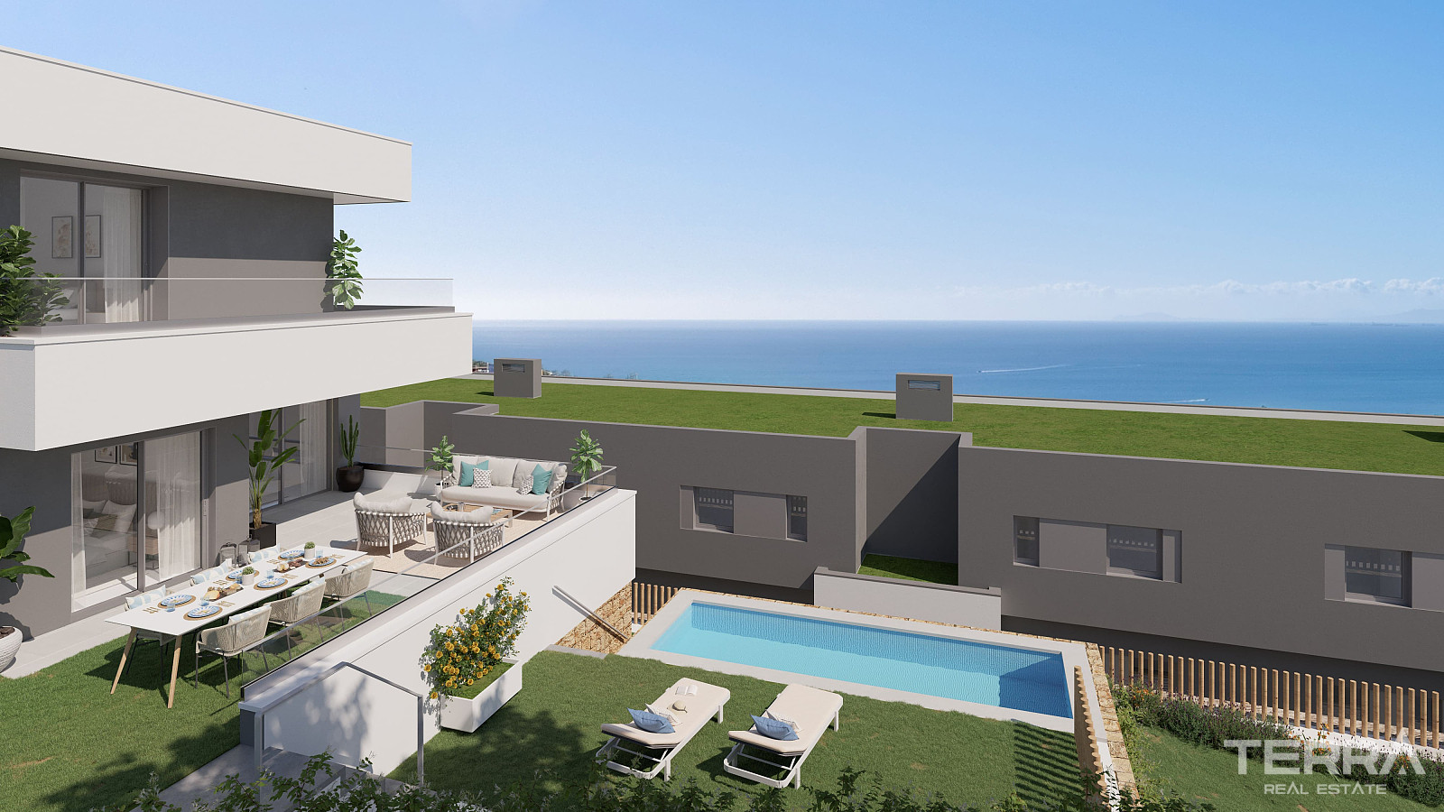 Manilva, Costa del Sol'da Deniz Manzaralı Yarı Müstakil Villalar - 114181