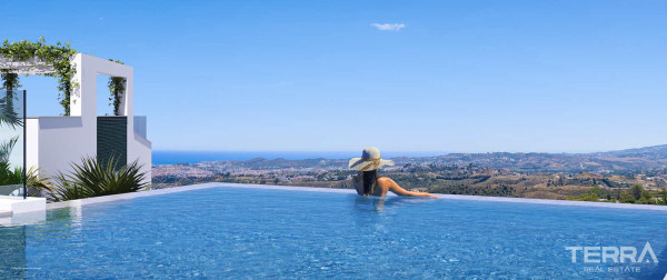Lejligheder med havudsigt til salg i Mijas på Costa del Sol, Spanien