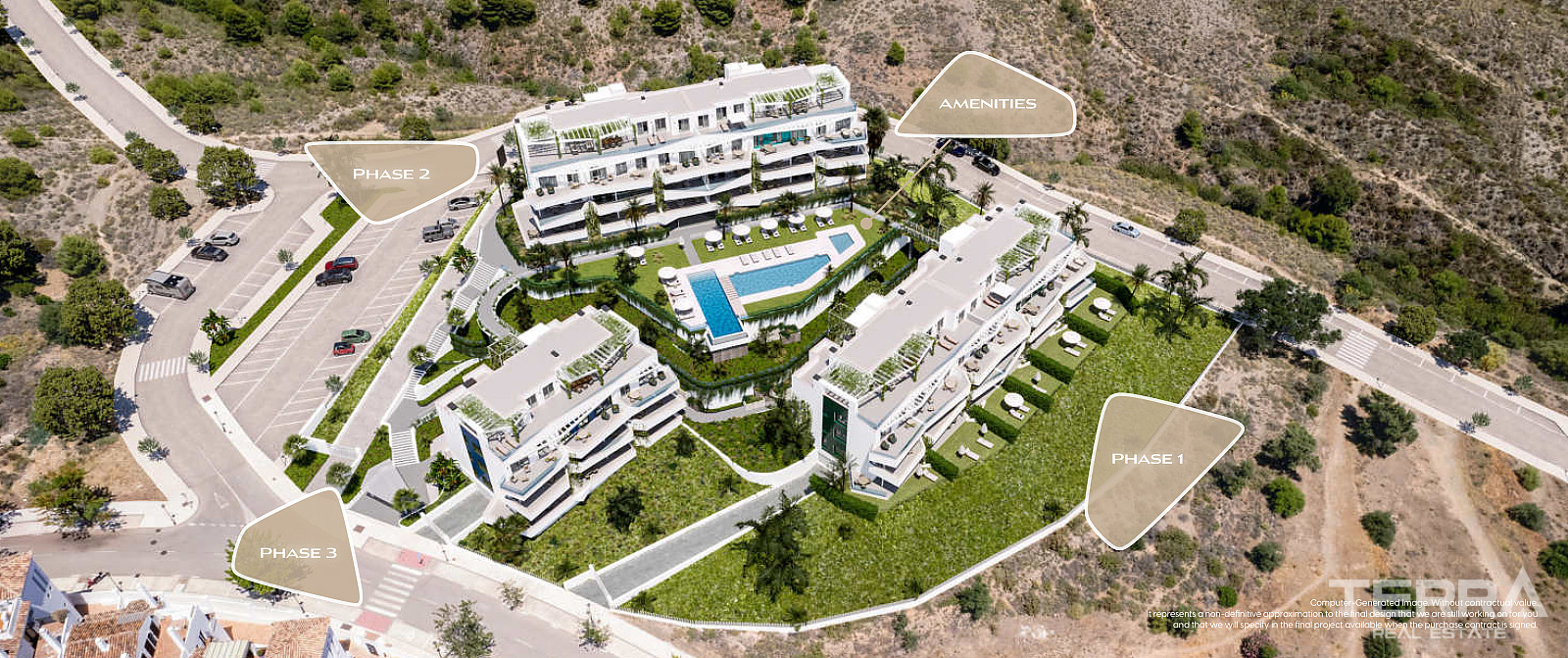 Lejligheder med havudsigt til salg i Mijas på Costa del Sol, Spanien - 114197