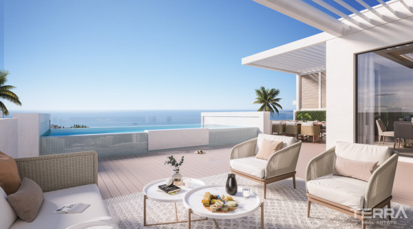 Villaer med havudsigt til salg i Benalmádena på Costa del Sol, Spanien