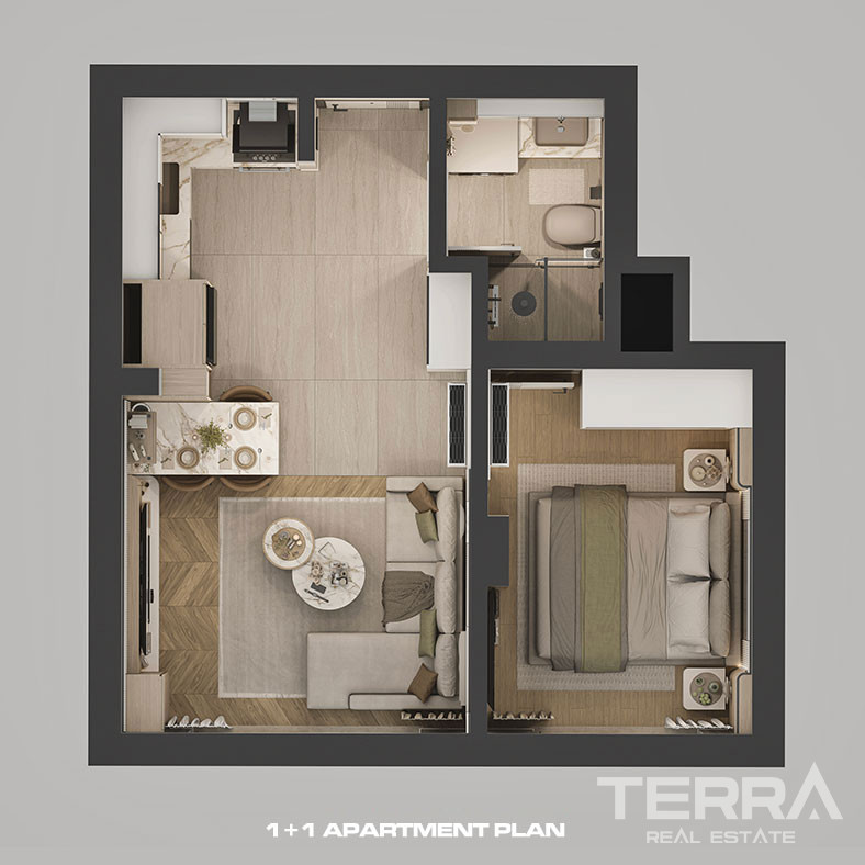 Apartments for Sale in Çağlayan Neighborhood, Lara, Antalya - 114590