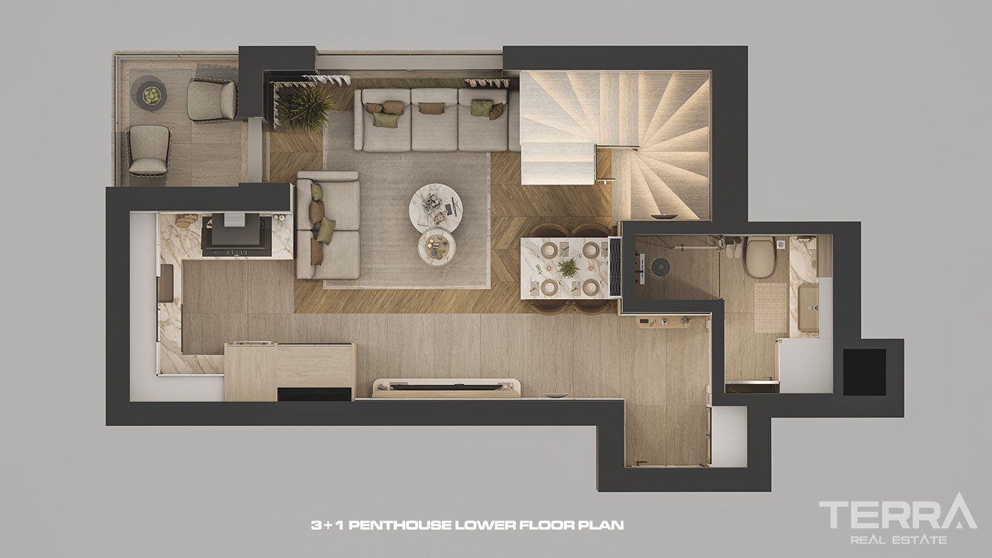 Apartments for Sale in Çağlayan Neighborhood, Lara, Antalya - 114594