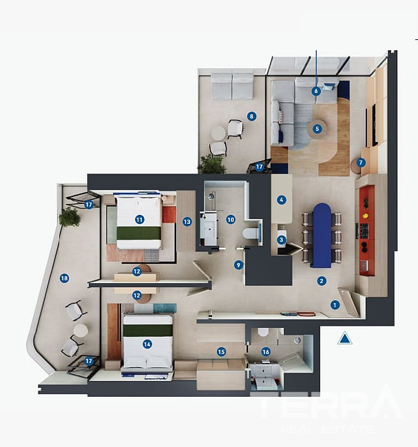 Dubai Marina'da Mobilyalı ve Şehir Manzaralı Sıfır Daireler - 115009