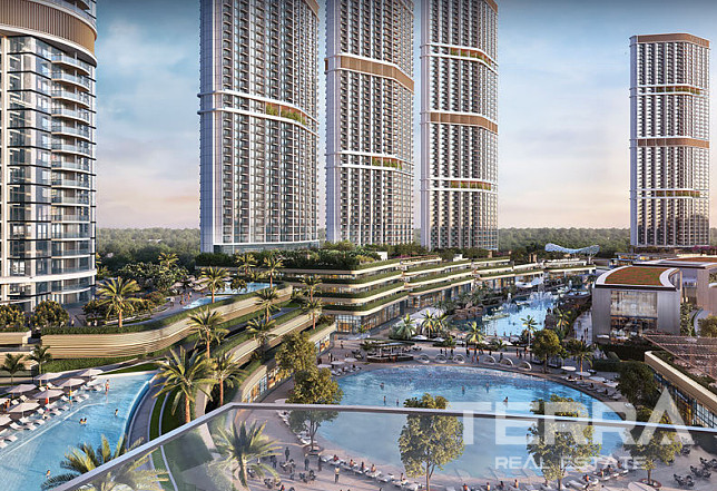 Dubai Hartland II'de Panoramik Şehir Manzaralı Satılık Sıfır Daireler - 115337