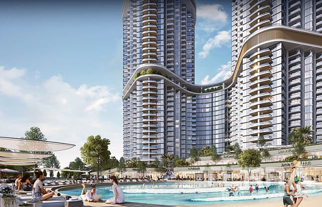 Dubai Hartland II'de Panoramik Şehir Manzaralı Satılık Sıfır Daireler - 115338