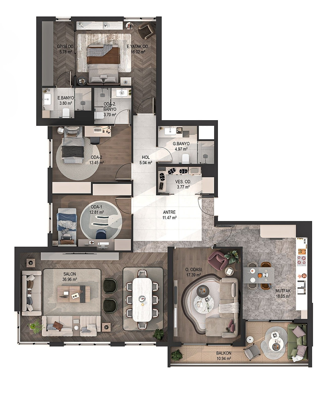 Apartments for Sale in Ankara, Çankaya, Büyükesat - 115982