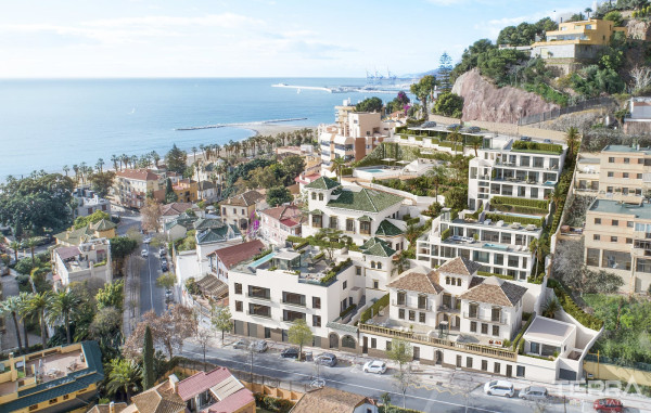Malaga'da, Plaja Yakın, Merkezi Konumda Deniz Manzaralı Daireler