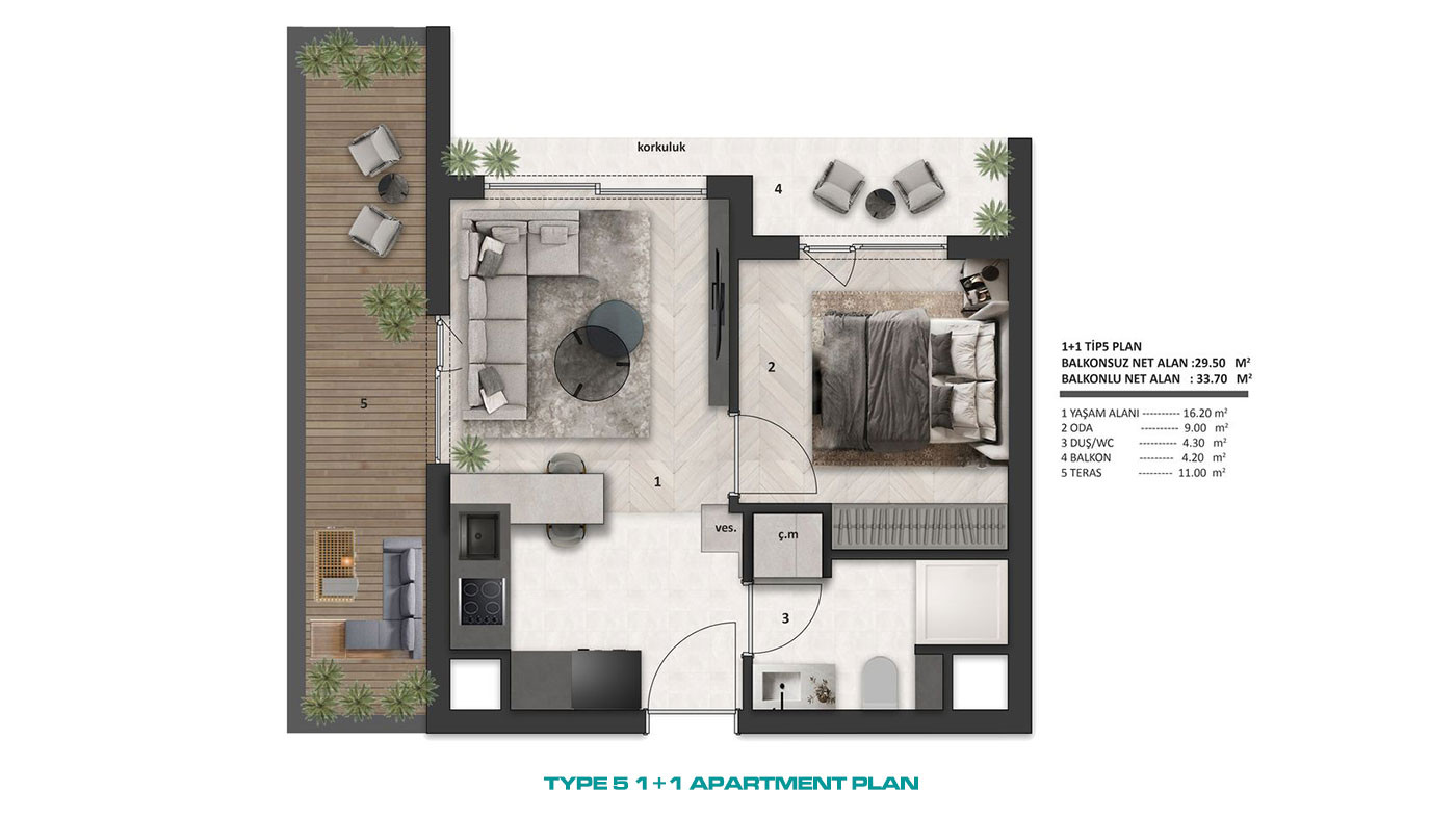 1 Bedroom Apartments for Sale in Altıntaş, Aksu, Antalya - 117217