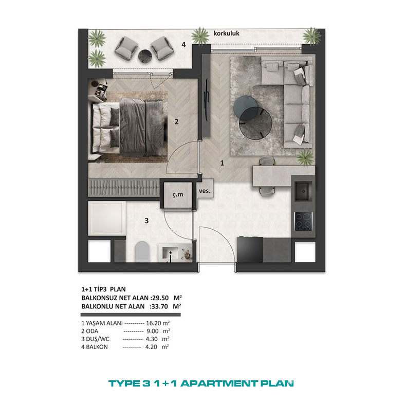 1 Bedroom Apartments for Sale in Altıntaş, Aksu, Antalya - 117220