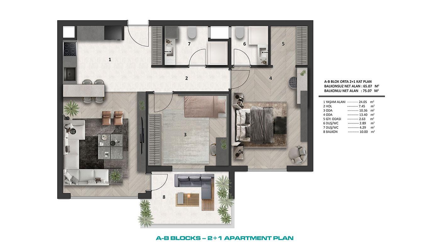 2 Bedroom Apartments for Sale in Altıntaş, Antalya - 118563