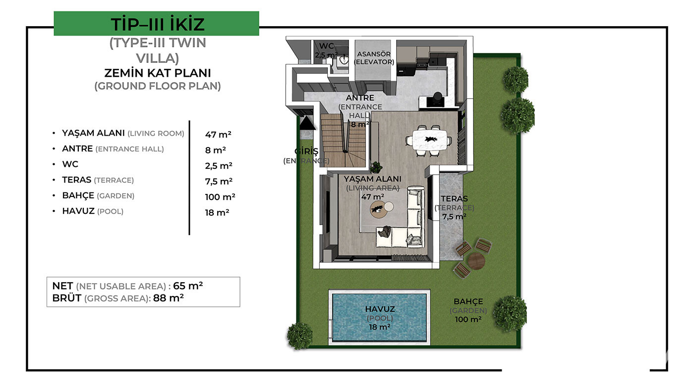 Villas for Sale in Zümrüt, Konyaaltı, Antalya, Turkey - 118744
