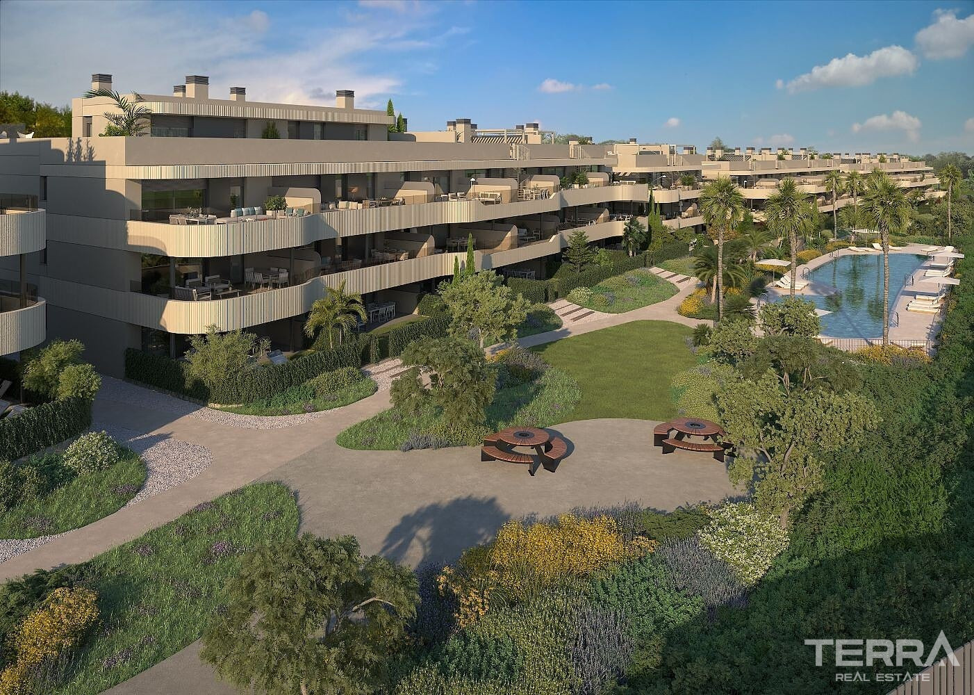 Estepona, El Paraíso'da Plaja ve Golf Sahalarına Yakın Modern Daireler - 119934