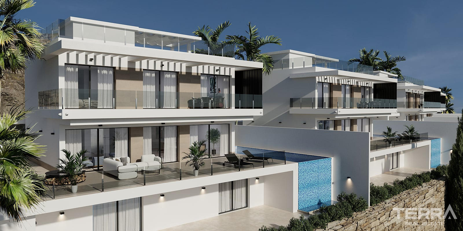 İspanya, Costa Blanca, Finestrat’ta Satılık Deniz Manzaralı Villalar - 121877