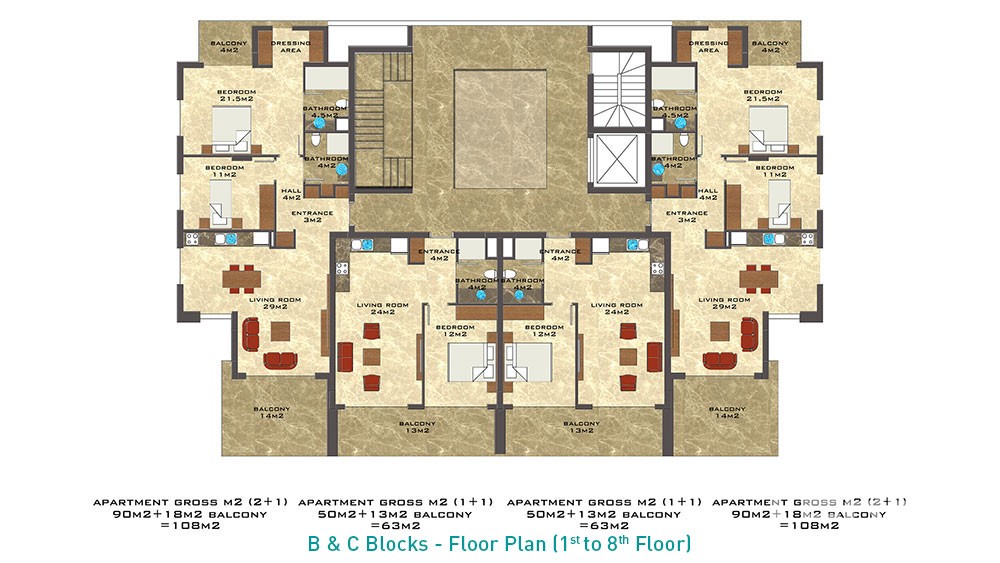 Nordic Life Residence –Mieszkania na sprzedaż w Alanyi, Tosmur, Turcja - 7233
