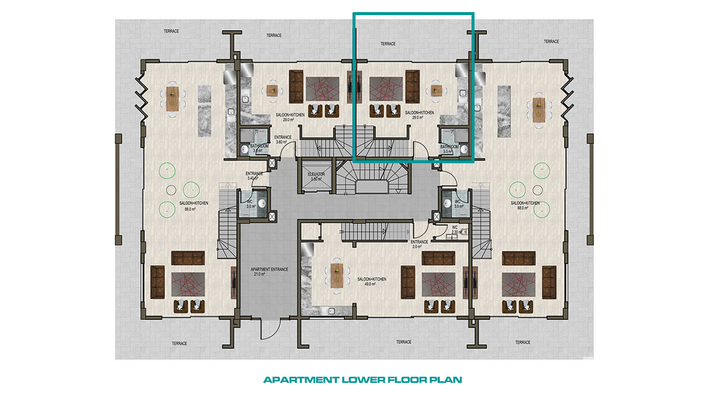 Apartment for Sale in Eco Blue Residence, Kargıcak, Alanya, Turkey - 124824