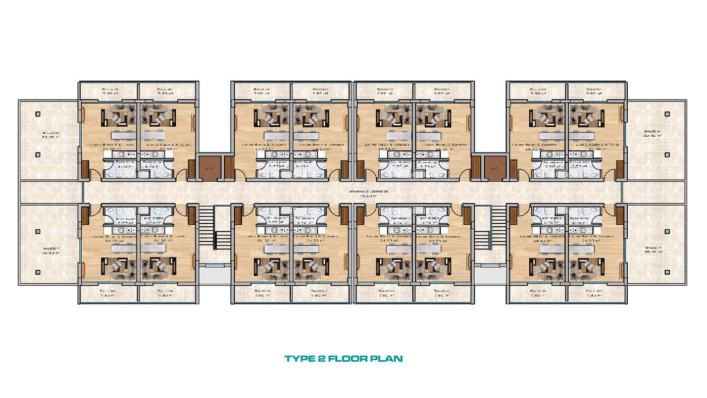 Apartments for Sale in İskele, Long Beach, Northern Cyprus - 126490