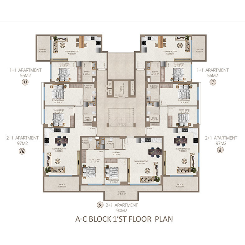 Sea View Apartments for Sale in Kestel, Alanya, Turkey - 126730