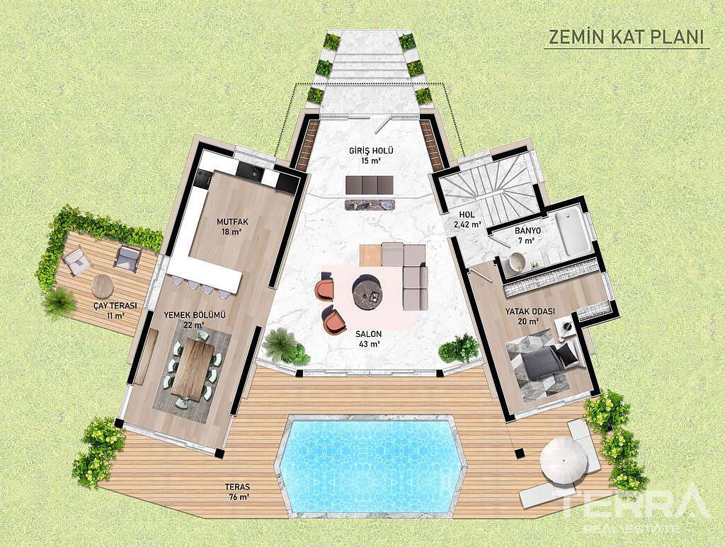 Muğla, Bodrum'da Güvenlikli Sitede Satılık Müstakil Villalar - 126910