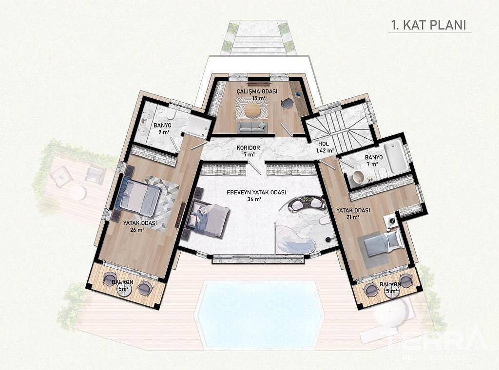 Muğla, Bodrum'da Güvenlikli Sitede Satılık Müstakil Villalar - 126912