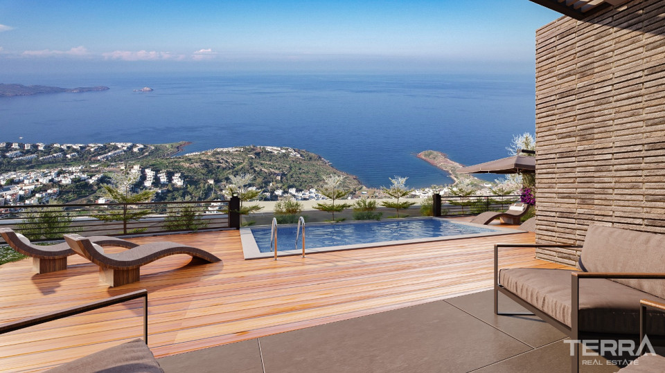 Muğla, Bodrum'da Panoramik Deniz Manzaralı Satılık Müstakil Villalar