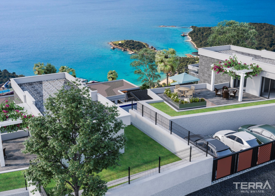 Muğla, Bodrum'da Deniz Manzaralı Satılık Müstakil Villalar