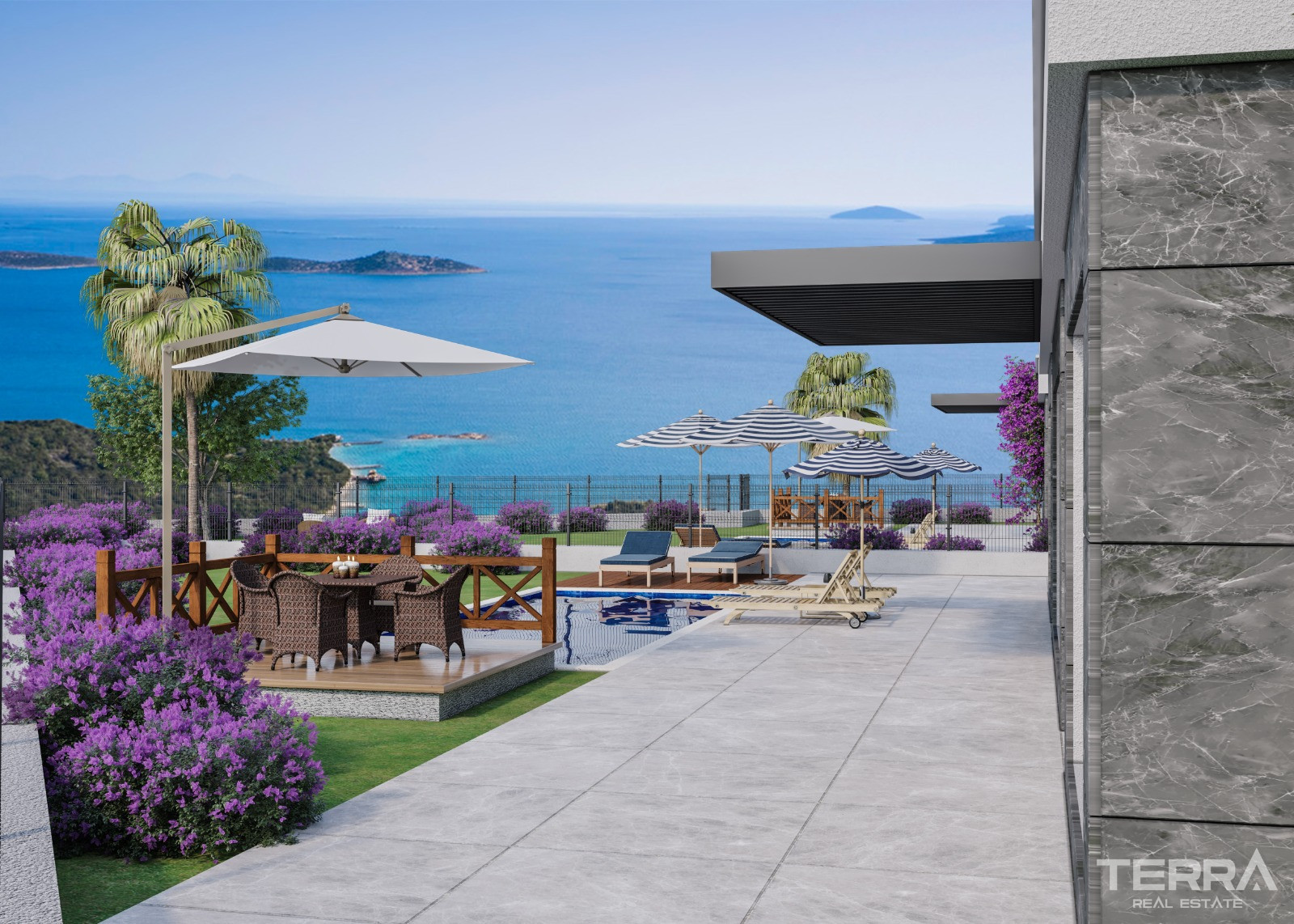 Flotte villaer med havutsikt til salgs i Bodrum, Muğla, Tyrkia - 127775