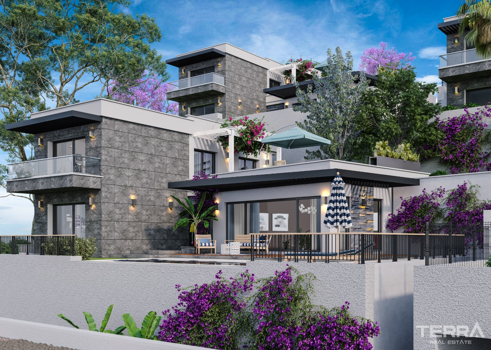 Flotte villaer med havutsikt til salgs i Bodrum, Muğla, Tyrkia - 127776