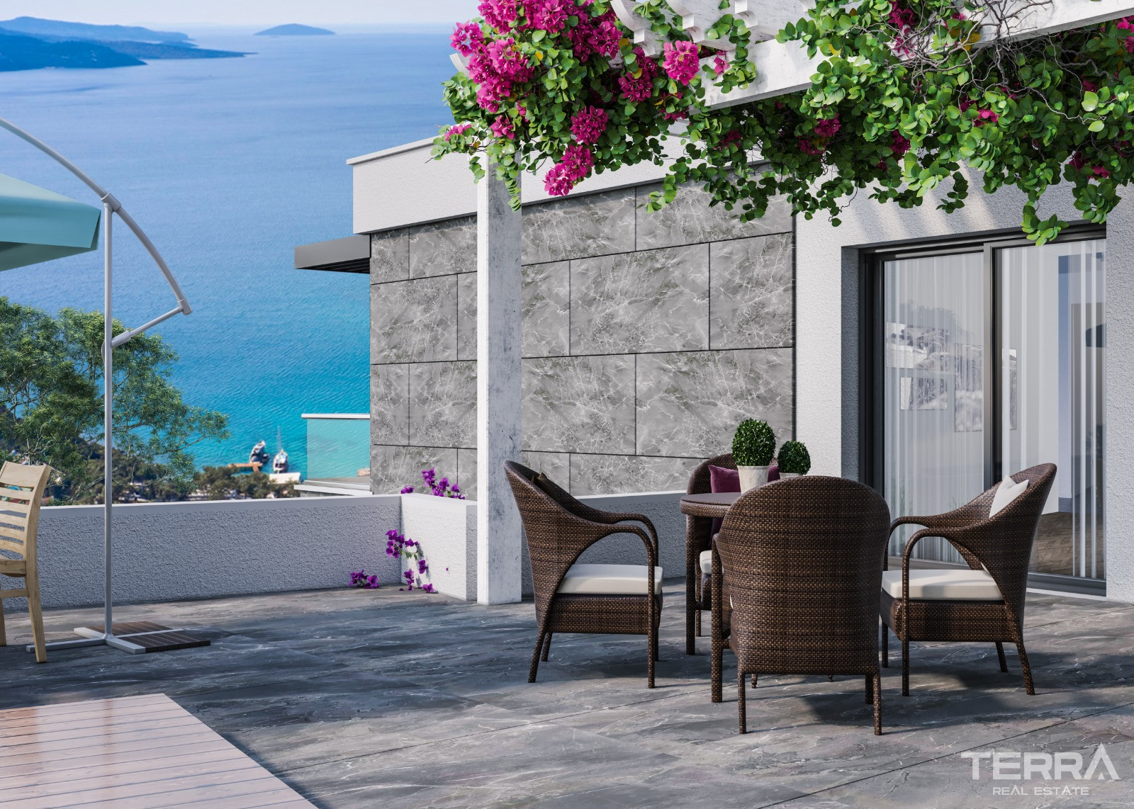 Flotte villaer med havutsikt til salgs i Bodrum, Muğla, Tyrkia - 127777