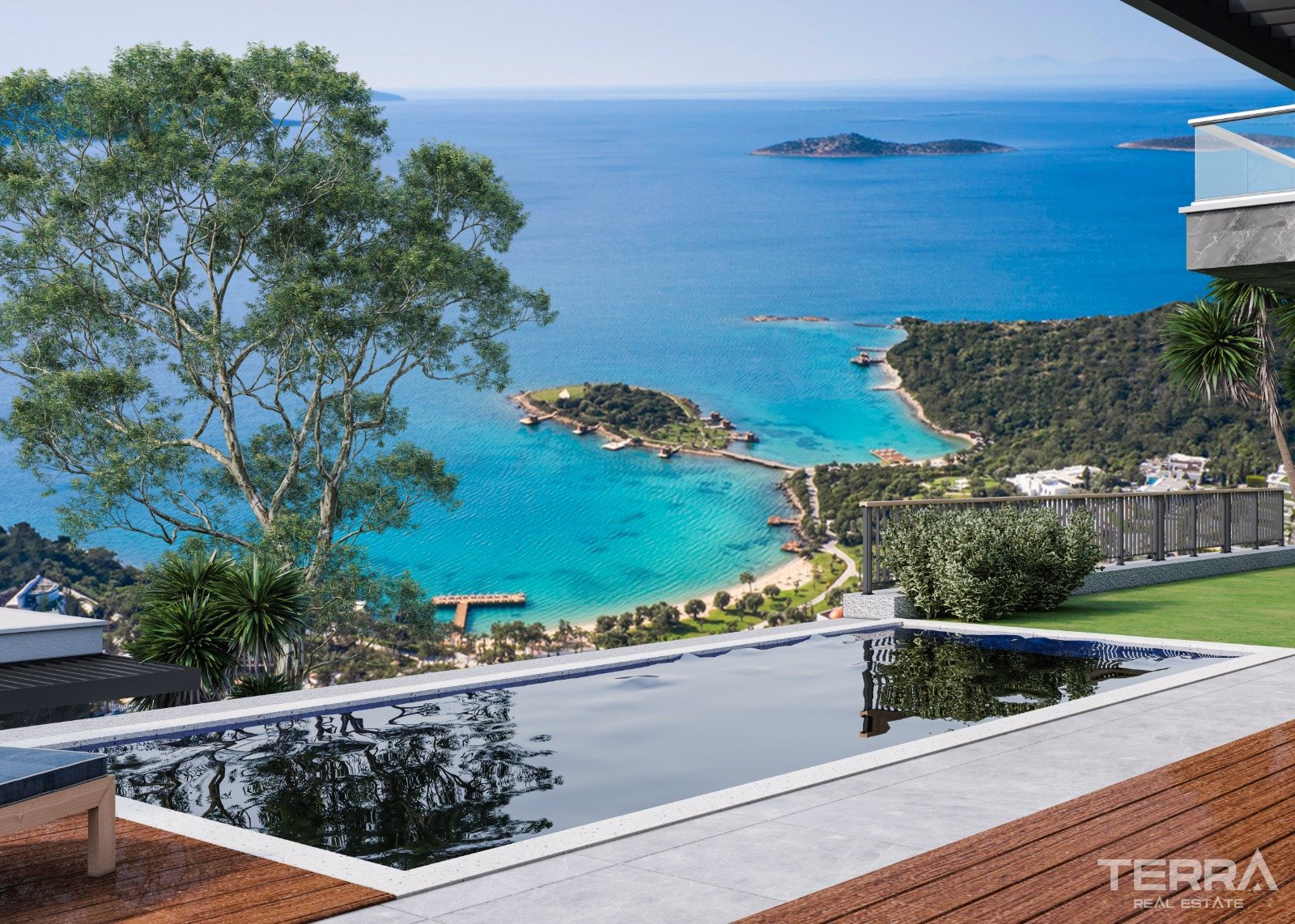 Flotte villaer med havutsikt til salgs i Bodrum, Muğla, Tyrkia - 127781