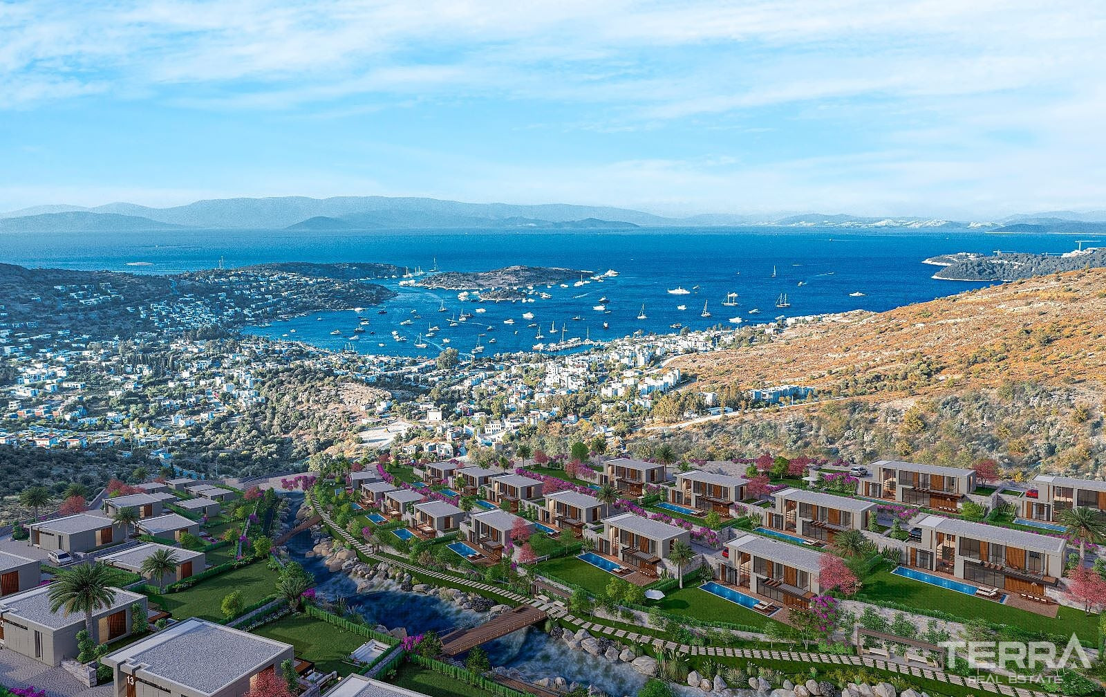 Muğla, Bodrum'da Doğa ile İç İçe Konumda Satılık Dubleks Villalar - 128046