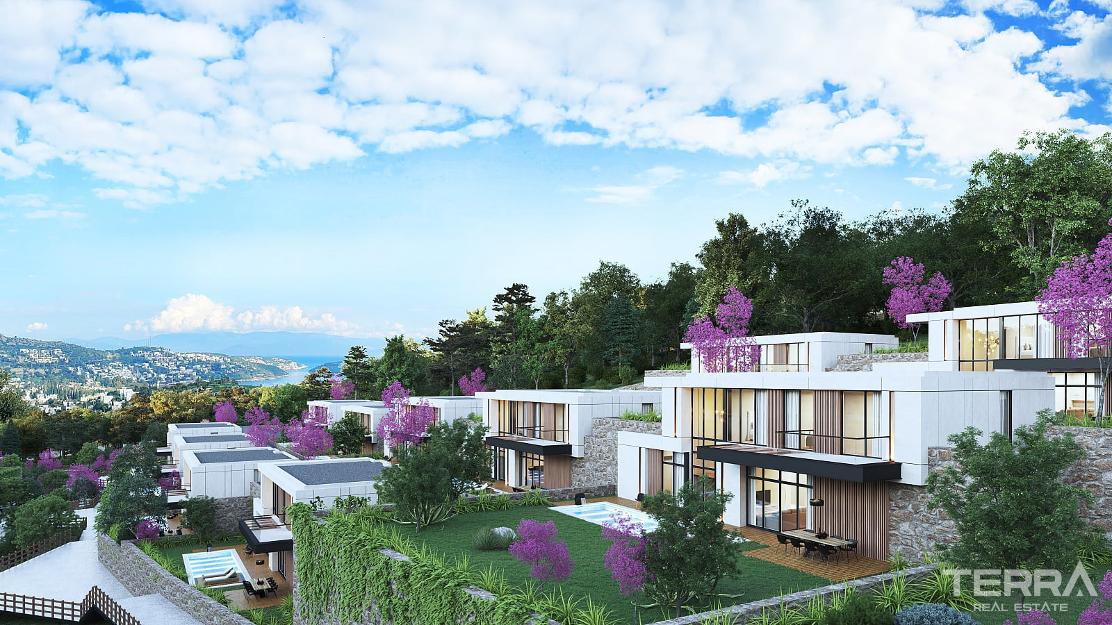 Muğla, Bodrum'da Doğa ile İç İçe Konumda Satılık Dubleks Villalar - 128053