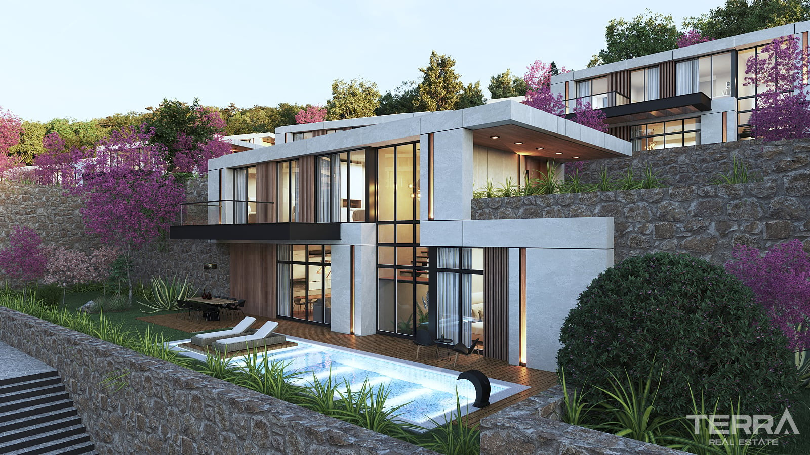 Muğla, Bodrum'da Doğa ile İç İçe Konumda Satılık Dubleks Villalar - 128054
