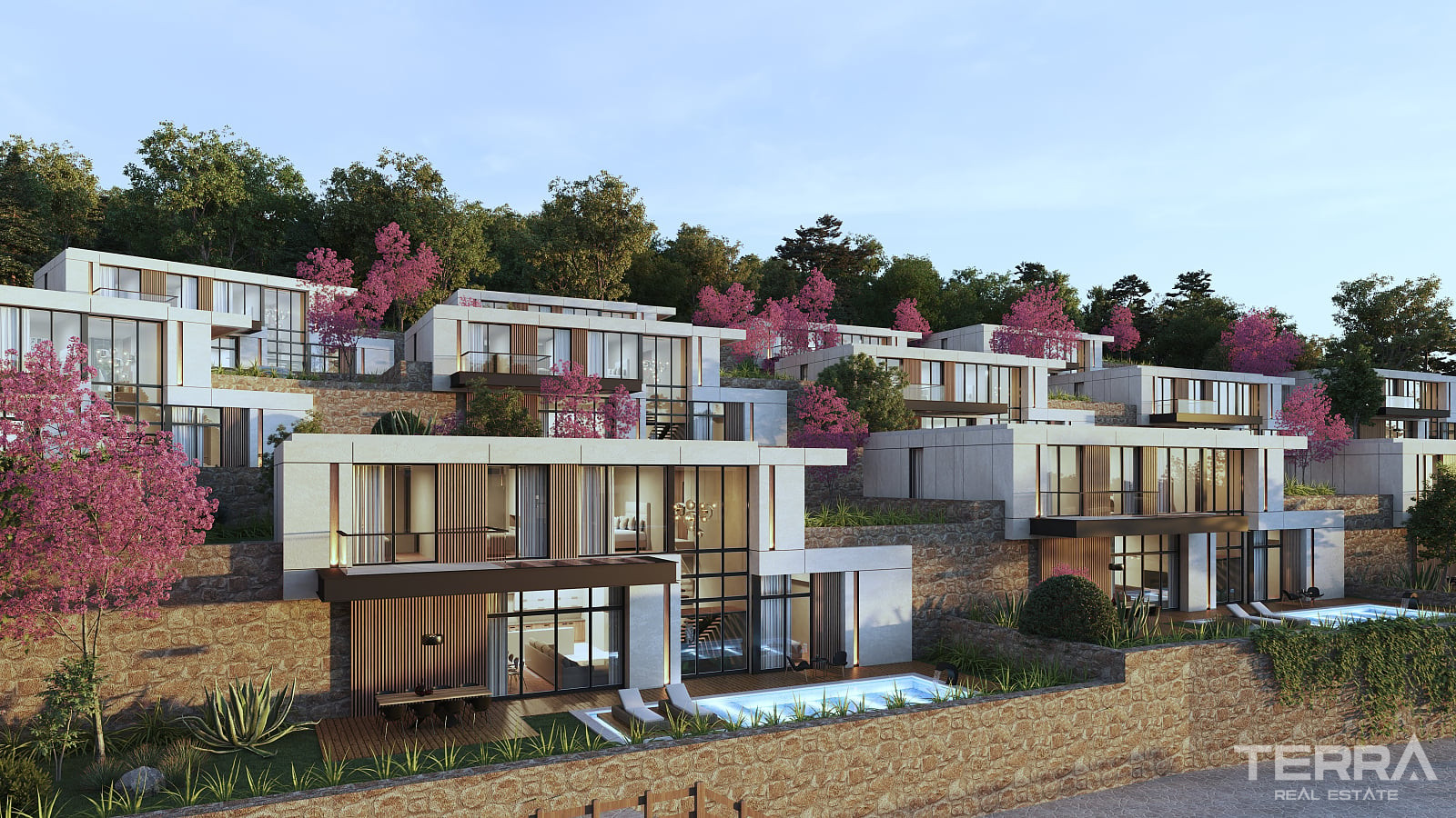 Muğla, Bodrum'da Doğa ile İç İçe Konumda Satılık Dubleks Villalar - 128059
