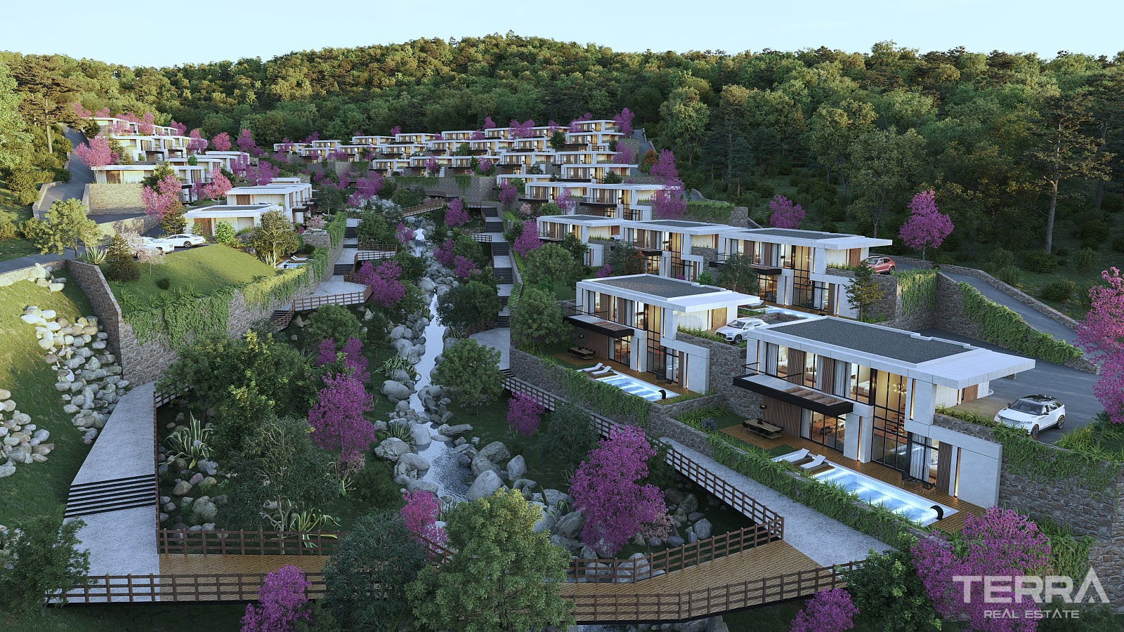 Muğla, Bodrum'da Doğa ile İç İçe Konumda Satılık Dubleks Villalar - 128063