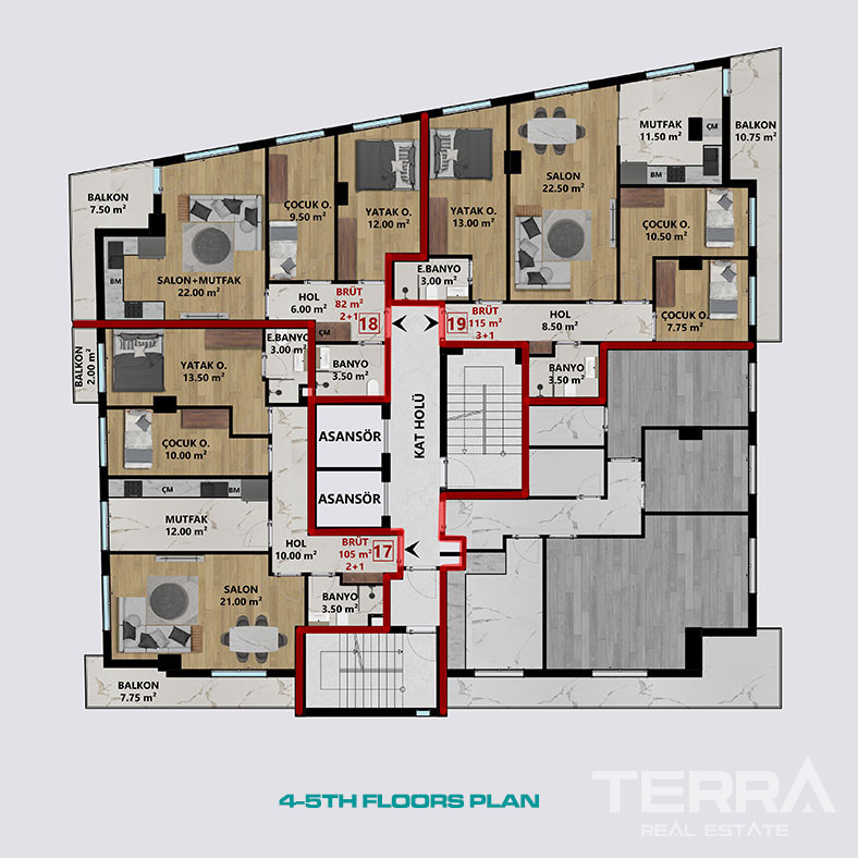 Antalya, Muratpaşa, Bahçelievler'de Satılık Sıfır Daireler - 128446