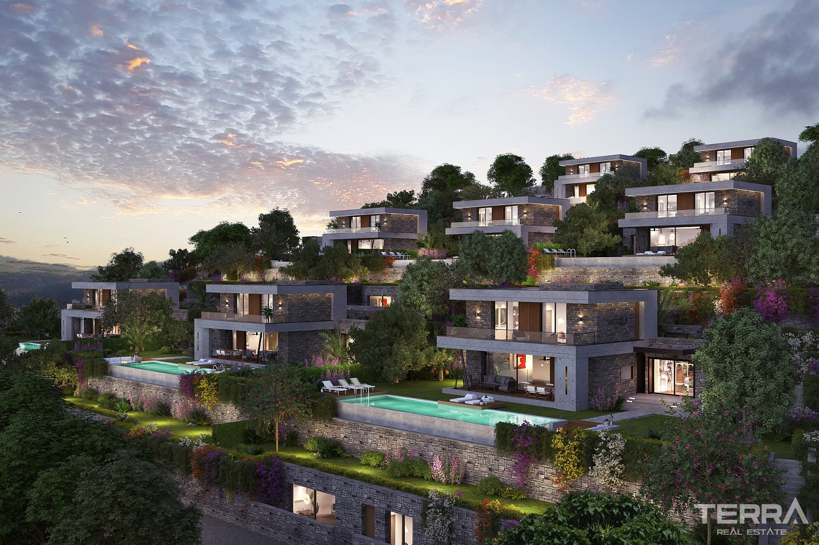 Muğla, Bodrum'da Kale ve Deniz Manzaralı Müstakil Villalar - 128875