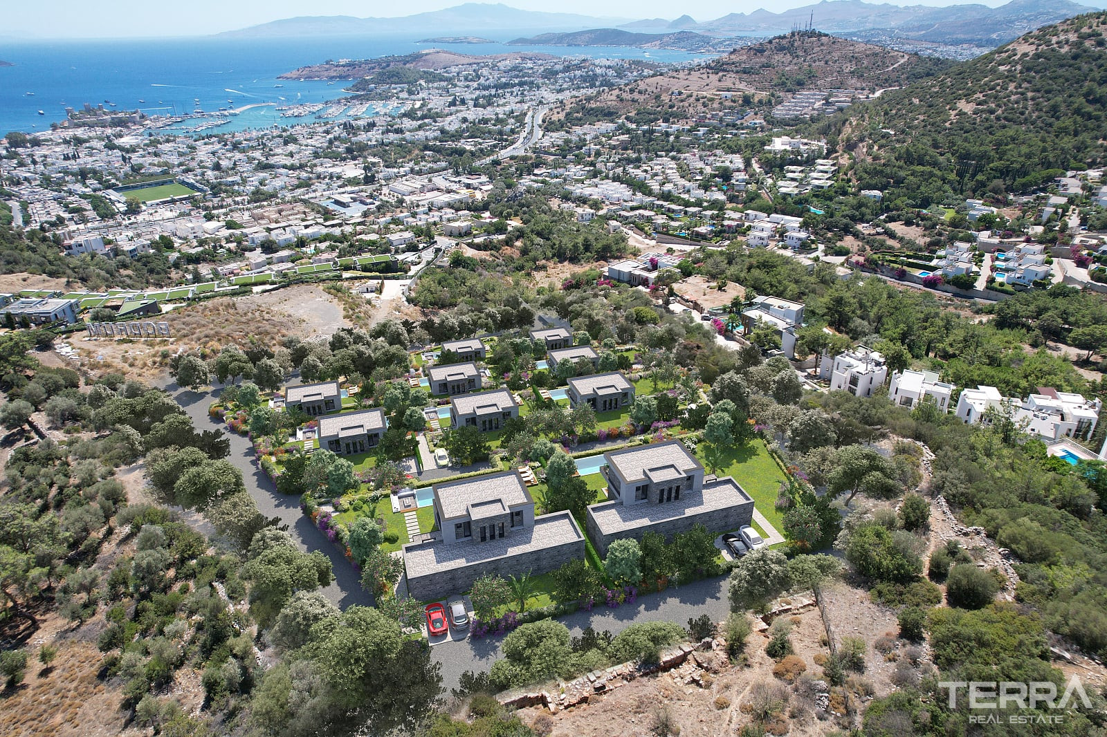 Muğla, Bodrum'da Kale ve Deniz Manzaralı Müstakil Villalar - 128877