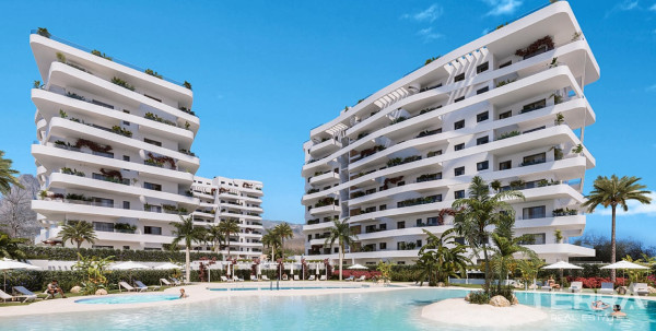 İspanya, Villajoyosa, Costa Blanca'da Plaja Yakın Sıfır Daireler