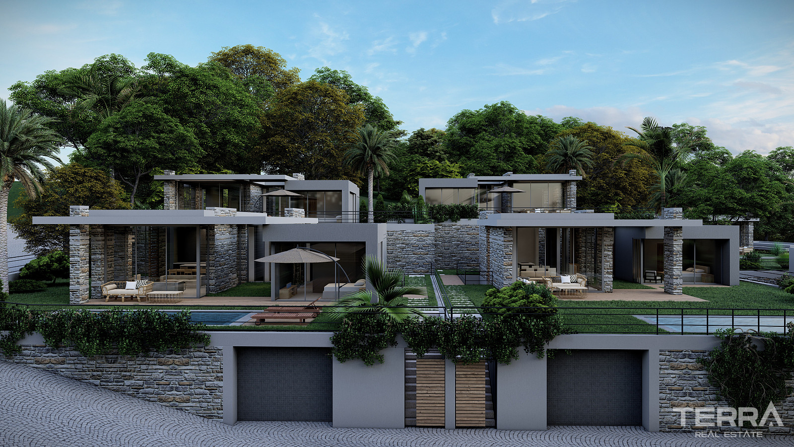 Muğla, Bodrum'da Deniz Manzaralı Satılık 3+1 Müstakil Villalar - 130254