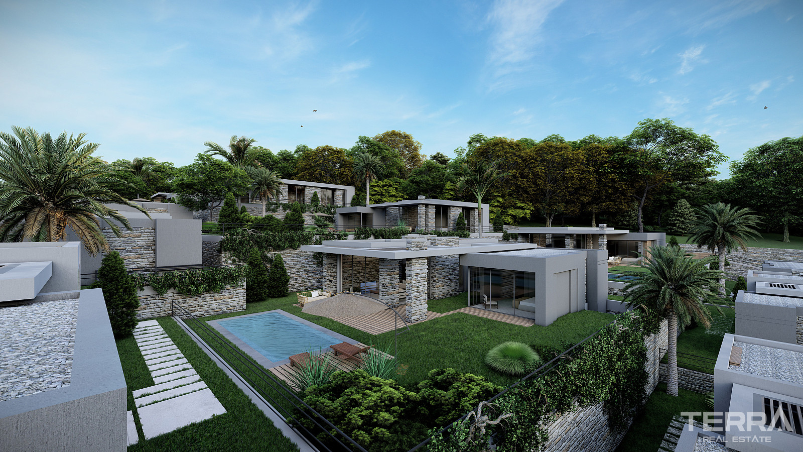 Muğla, Bodrum'da Deniz Manzaralı Satılık 3+1 Müstakil Villalar - 130255