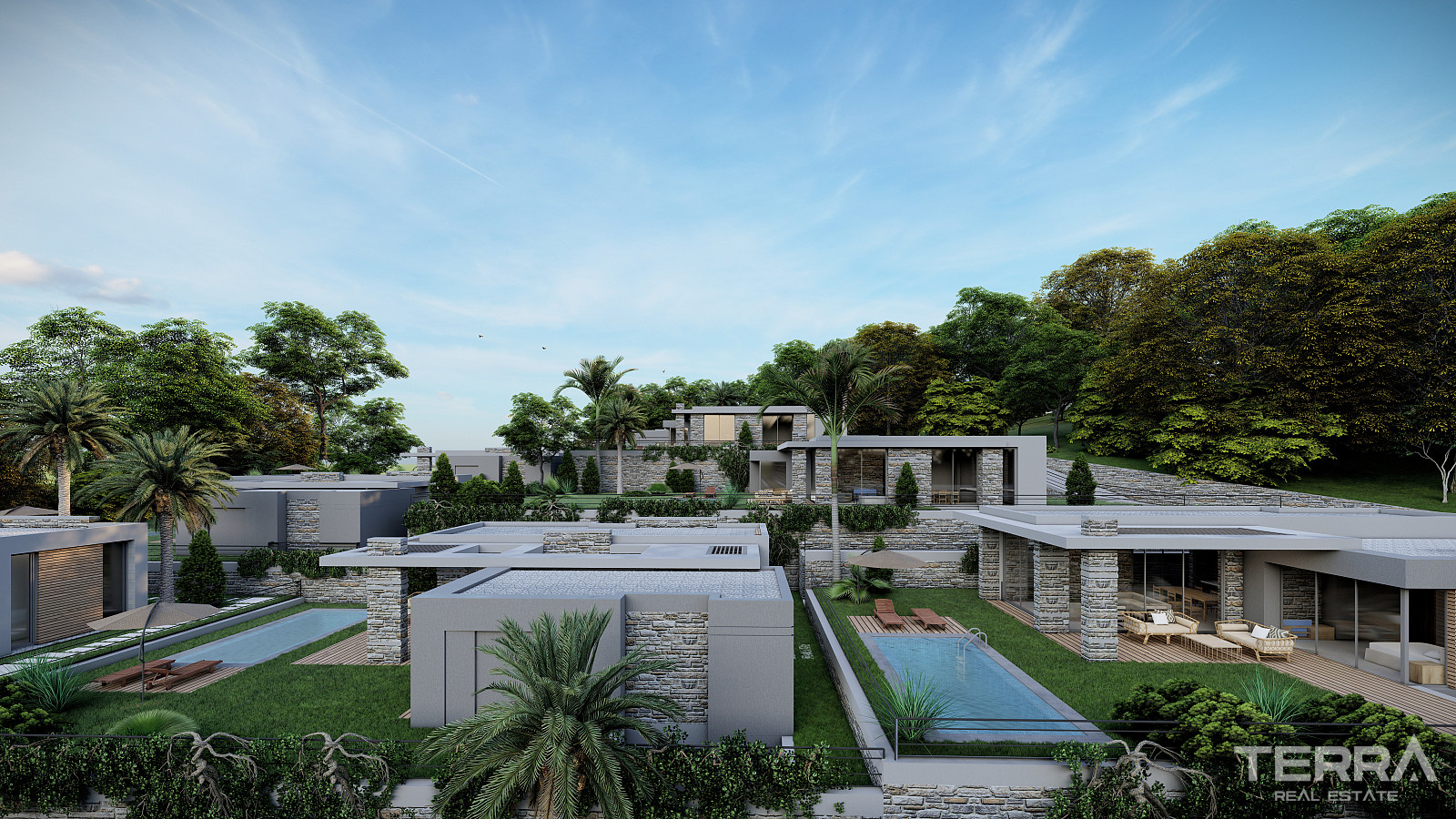 Muğla, Bodrum'da Deniz Manzaralı Satılık 3+1 Müstakil Villalar - 130261